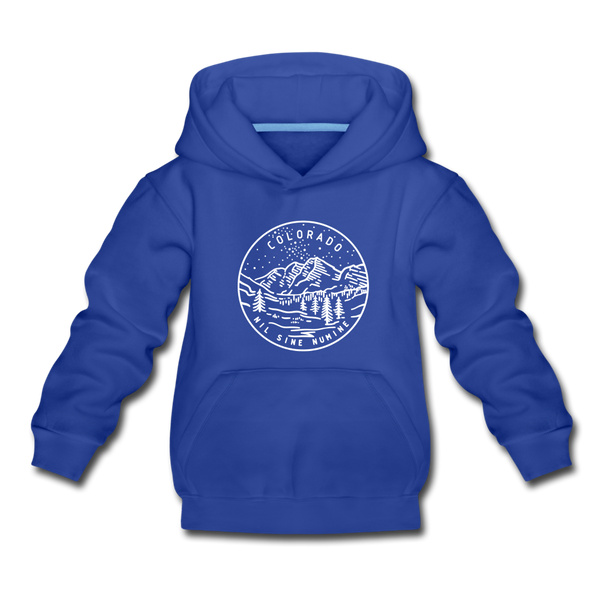 Colorado Youth Hoodie - State Design Youth Colorado Hooded Sweatshirt - royal blue