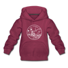 California Youth Hoodie - State Design Youth California Hooded Sweatshirt - burgundy