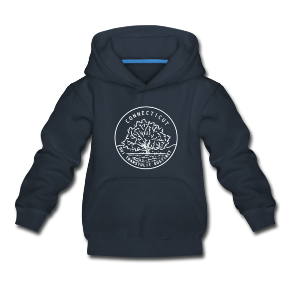 Connecticut Youth Hoodie - State Design Youth Connecticut Hooded Sweatshirt - navy