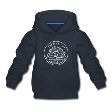 Connecticut Youth Hoodie - State Design Youth Connecticut Hooded Sweatshirt - navy