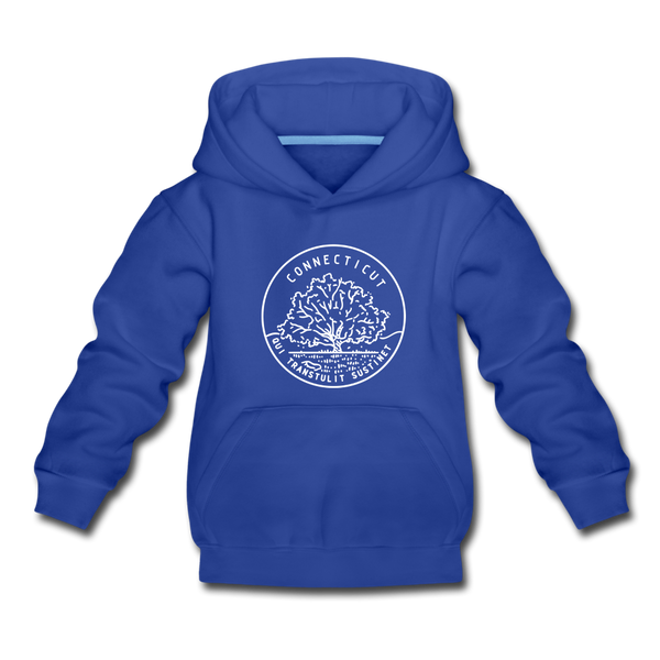 Connecticut Youth Hoodie - State Design Youth Connecticut Hooded Sweatshirt - royal blue
