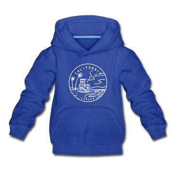 California Youth Hoodie - State Design Youth California Hooded Sweatshirt - royal blue