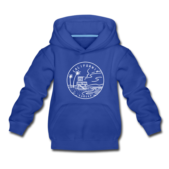 California Youth Hoodie - State Design Youth California Hooded Sweatshirt - royal blue