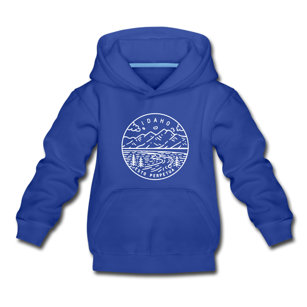 Idaho Youth Hoodie - State Design Youth Idaho Hooded Sweatshirt - royal blue