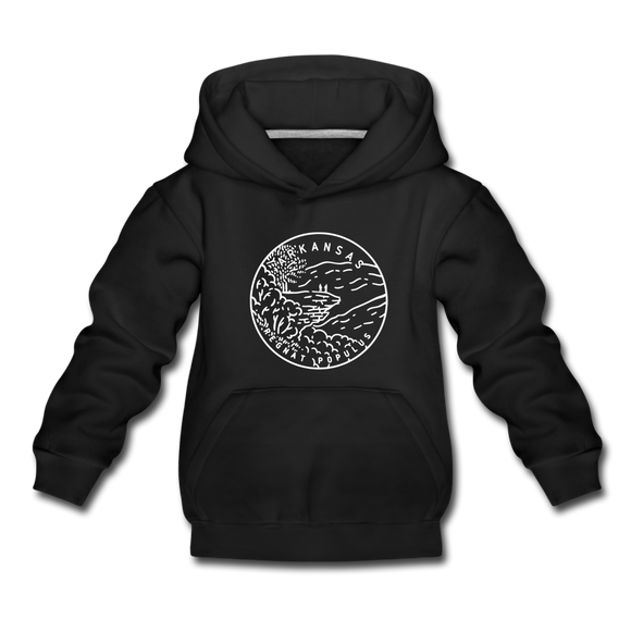Arkansas Youth Hoodie - State Design Youth Arkansas Hooded Sweatshirt - black