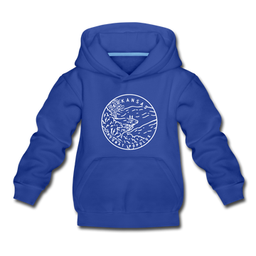 Arkansas Youth Hoodie - State Design Youth Arkansas Hooded Sweatshirt - royal blue