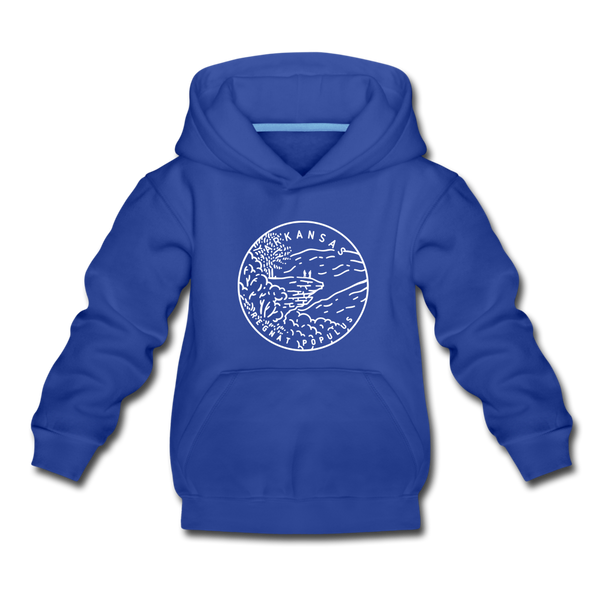 Arkansas Youth Hoodie - State Design Youth Arkansas Hooded Sweatshirt - royal blue