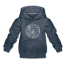 Arkansas Youth Hoodie - State Design Youth Arkansas Hooded Sweatshirt - heather denim