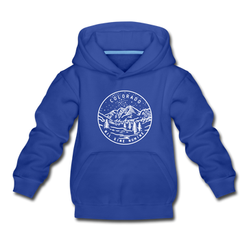 Colorado Youth Hoodie - State Design Youth Colorado Hooded Sweatshirt - royal blue