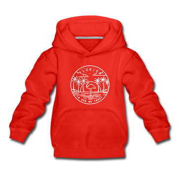 Florida Youth Hoodie - State Design Youth Florida Hooded Sweatshirt - red