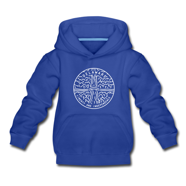 Delaware Youth Hoodie - State Design Youth Delaware Hooded Sweatshirt - royal blue