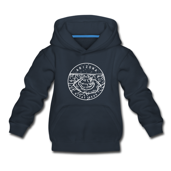 Arizona Youth Hoodie - State Design Youth Arizona Hooded Sweatshirt - navy