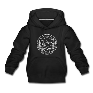 Georgia Youth Hoodie - State Design Youth Georgia Hooded Sweatshirt - black