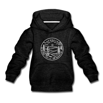 Georgia Youth Hoodie - State Design Youth Georgia Hooded Sweatshirt - charcoal gray