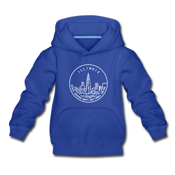 Illinois Youth Hoodie - State Design Youth Illinois Hooded Sweatshirt - royal blue