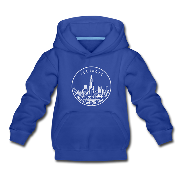 Illinois Youth Hoodie - State Design Youth Illinois Hooded Sweatshirt - royal blue