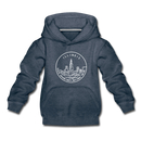 Illinois Youth Hoodie - State Design Youth Illinois Hooded Sweatshirt - heather denim