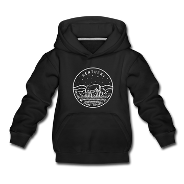 Kentucky Youth Hoodie - State Design Youth Kentucky Hooded Sweatshirt - black