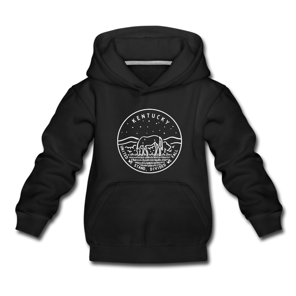 Kentucky Youth Hoodie - State Design Youth Kentucky Hooded Sweatshirt - black