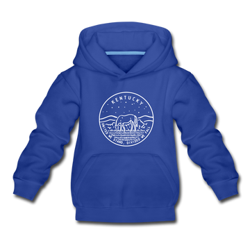 Kentucky Youth Hoodie - State Design Youth Kentucky Hooded Sweatshirt - royal blue