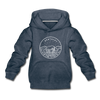 Kentucky Youth Hoodie - State Design Youth Kentucky Hooded Sweatshirt - heather denim