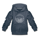 Kentucky Youth Hoodie - State Design Youth Kentucky Hooded Sweatshirt - heather denim