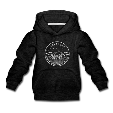 Kentucky Youth Hoodie - State Design Youth Kentucky Hooded Sweatshirt - charcoal gray