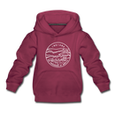 Indiana Youth Hoodie - State Design Youth Indiana Hooded Sweatshirt - burgundy