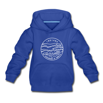 Indiana Youth Hoodie - State Design Youth Indiana Hooded Sweatshirt - royal blue