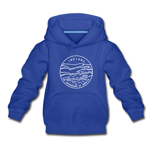 Indiana Youth Hoodie - State Design Youth Indiana Hooded Sweatshirt - royal blue