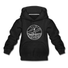 Maine Youth Hoodie - State Design Youth Maine Hooded Sweatshirt - black