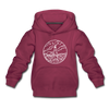 Maine Youth Hoodie - State Design Youth Maine Hooded Sweatshirt - burgundy