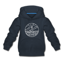 Maine Youth Hoodie - State Design Youth Maine Hooded Sweatshirt - navy