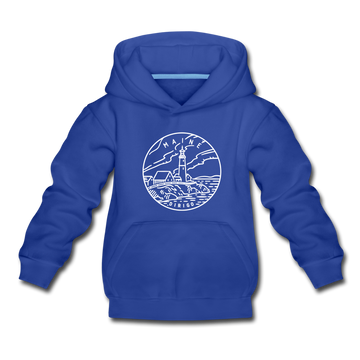 Maine Youth Hoodie - State Design Youth Maine Hooded Sweatshirt - royal blue