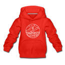 Maine Youth Hoodie - State Design Youth Maine Hooded Sweatshirt - red