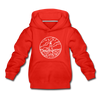 Maine Youth Hoodie - State Design Youth Maine Hooded Sweatshirt - red