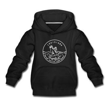 Louisiana Youth Hoodie - State Design Youth Louisiana Hooded Sweatshirt - black