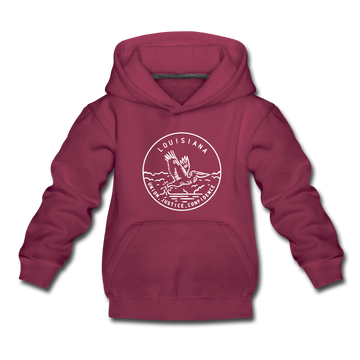 Louisiana Youth Hoodie - State Design Youth Louisiana Hooded Sweatshirt - burgundy