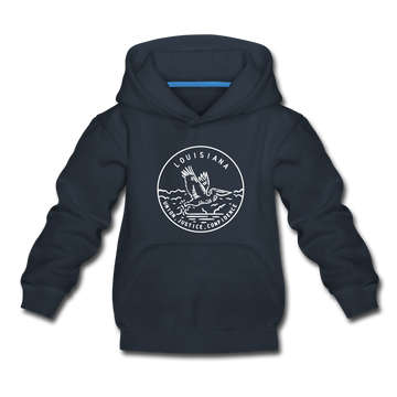 Louisiana Youth Hoodie - State Design Youth Louisiana Hooded Sweatshirt - navy