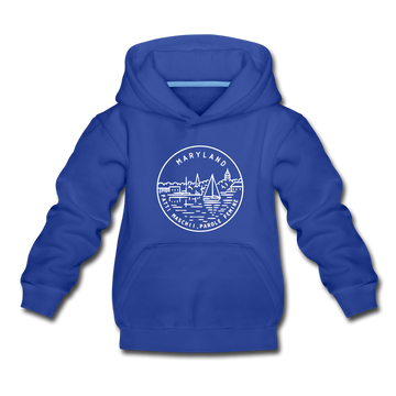 Maryland Youth Hoodie - State Design Youth Maryland Hooded Sweatshirt - royal blue