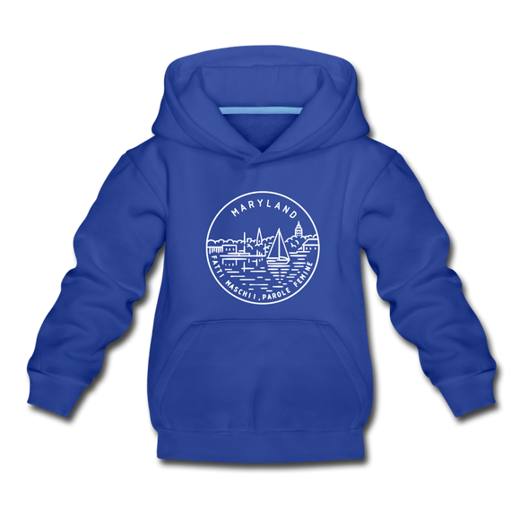 Maryland Youth Hoodie - State Design Youth Maryland Hooded Sweatshirt - royal blue
