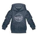 Maryland Youth Hoodie - State Design Youth Maryland Hooded Sweatshirt - heather denim