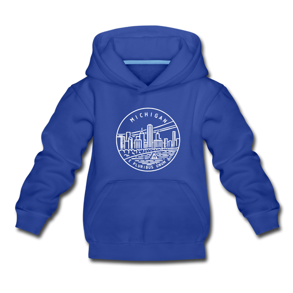 Michigan Youth Hoodie - State Design Youth Michigan Hooded Sweatshirt - royal blue