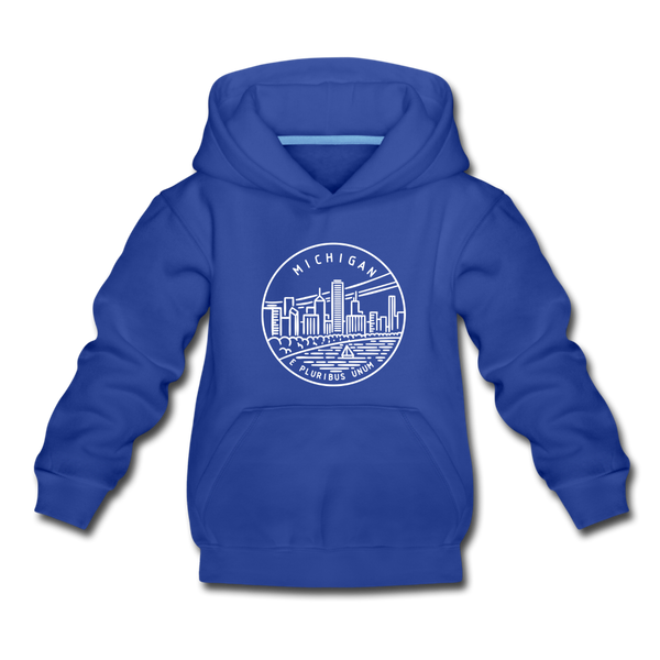 Michigan Youth Hoodie - State Design Youth Michigan Hooded Sweatshirt - royal blue