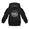 Mississippi Youth Hoodie - State Design Youth Mississippi Hooded Sweatshirt - black
