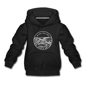 Mississippi Youth Hoodie - State Design Youth Mississippi Hooded Sweatshirt - black