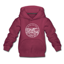 Mississippi Youth Hoodie - State Design Youth Mississippi Hooded Sweatshirt - burgundy
