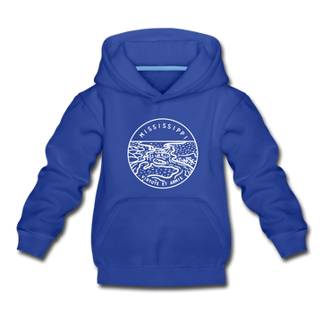 Mississippi Youth Hoodie - State Design Youth Mississippi Hooded Sweatshirt - royal blue