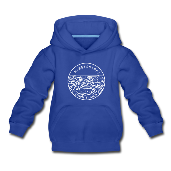 Mississippi Youth Hoodie - State Design Youth Mississippi Hooded Sweatshirt - royal blue