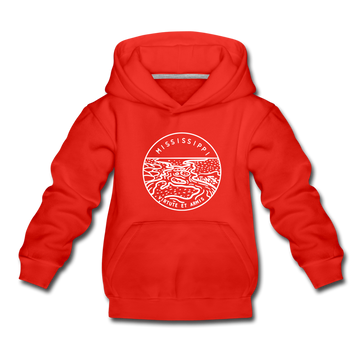 Mississippi Youth Hoodie - State Design Youth Mississippi Hooded Sweatshirt - red